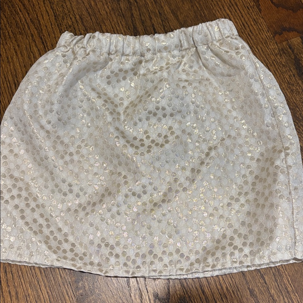 Peek Cream and gold dot Detail Skirt